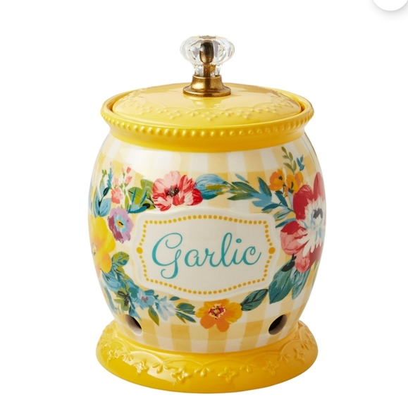 New Arrival 2023 Pioneer Woman Sweet Romance Yellow Gingham Garlic  Keep… - Picture 6 of 6